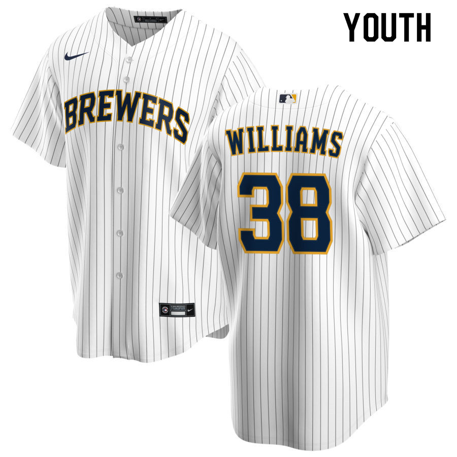 Nike Youth #38 Devin Williams Milwaukee Brewers Baseball Jerseys Sale-White